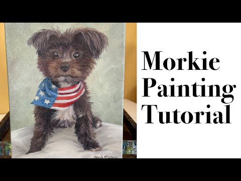 Morkie Oil Painting