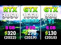 RTX 3050 8GB vs GTX 1660 SUPER 6GB vs GTX 980 Ti 6GB | PC Gameplay Tested
