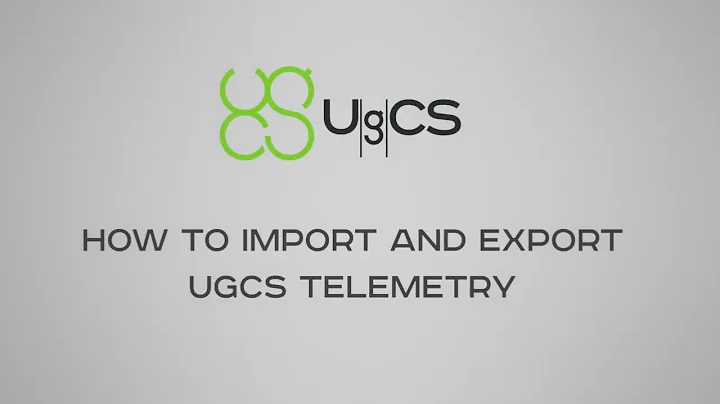 How to import and export UgCS Telemetry