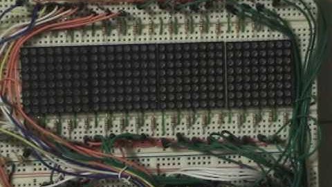 scrolling vertical message down from centre to left