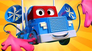 The mobile paint truck  - Carl the Super Truck - Car City ! Cars and Trucks Cartoon for kids