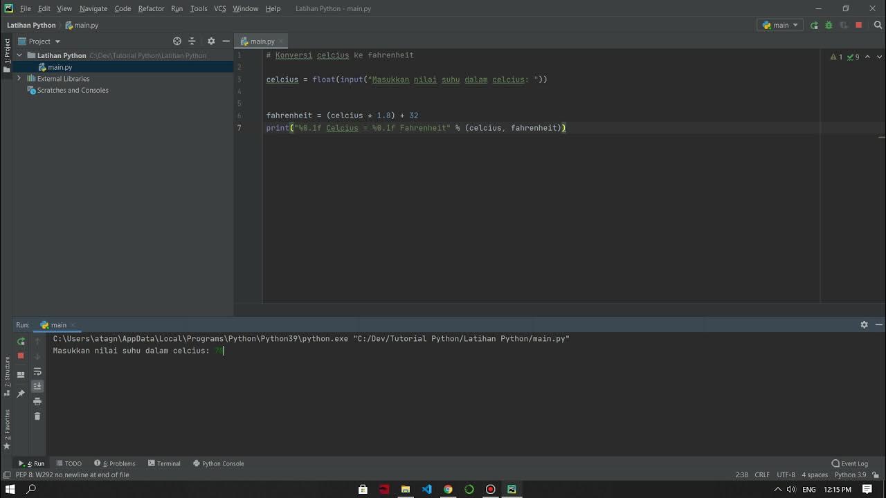 Tutorial Pemrograman Python - Konversi Suhu - YouTube