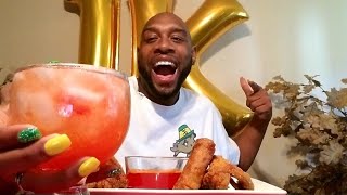 CHINESE CHICKEN WINGS AND EGG ROLL MUKBANG.  1K LEGION CELEBRATION....