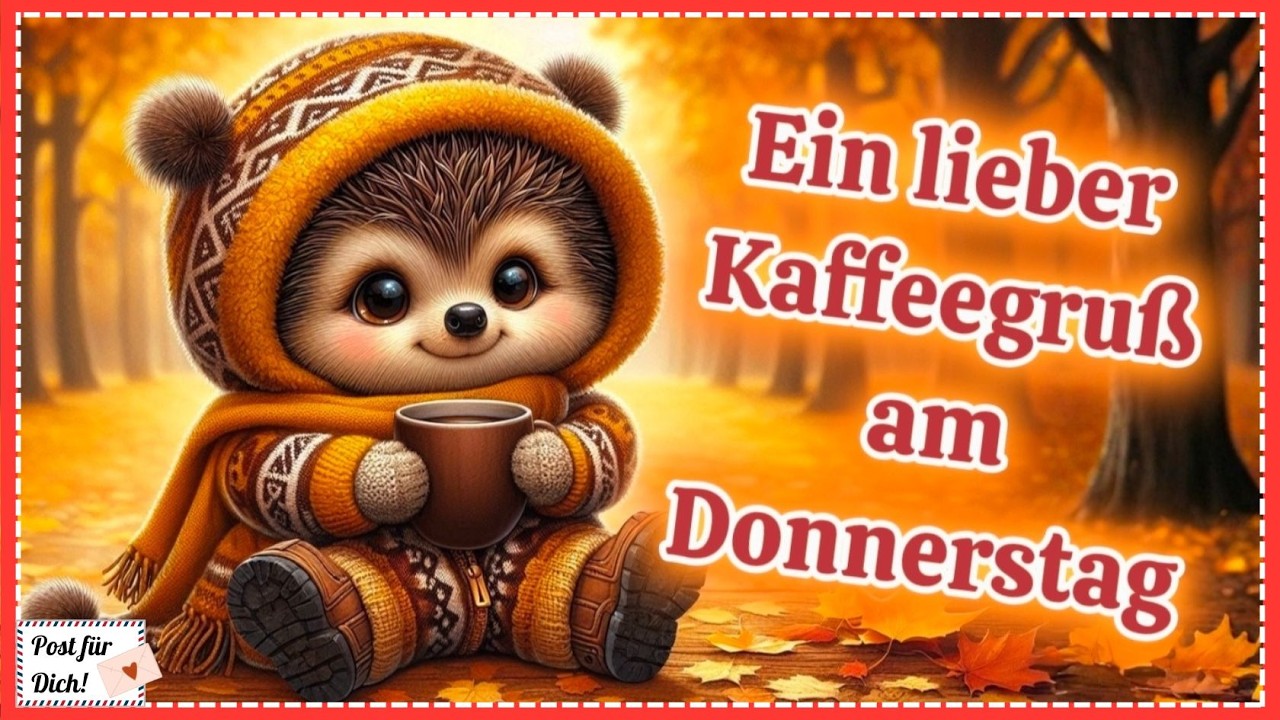 Guten Morgen mit lieben Kaffeegrüßen am Mittwoch 🦔❤️☕️ Grußvideo z. Teilen* für WhatsApp & Co 📬