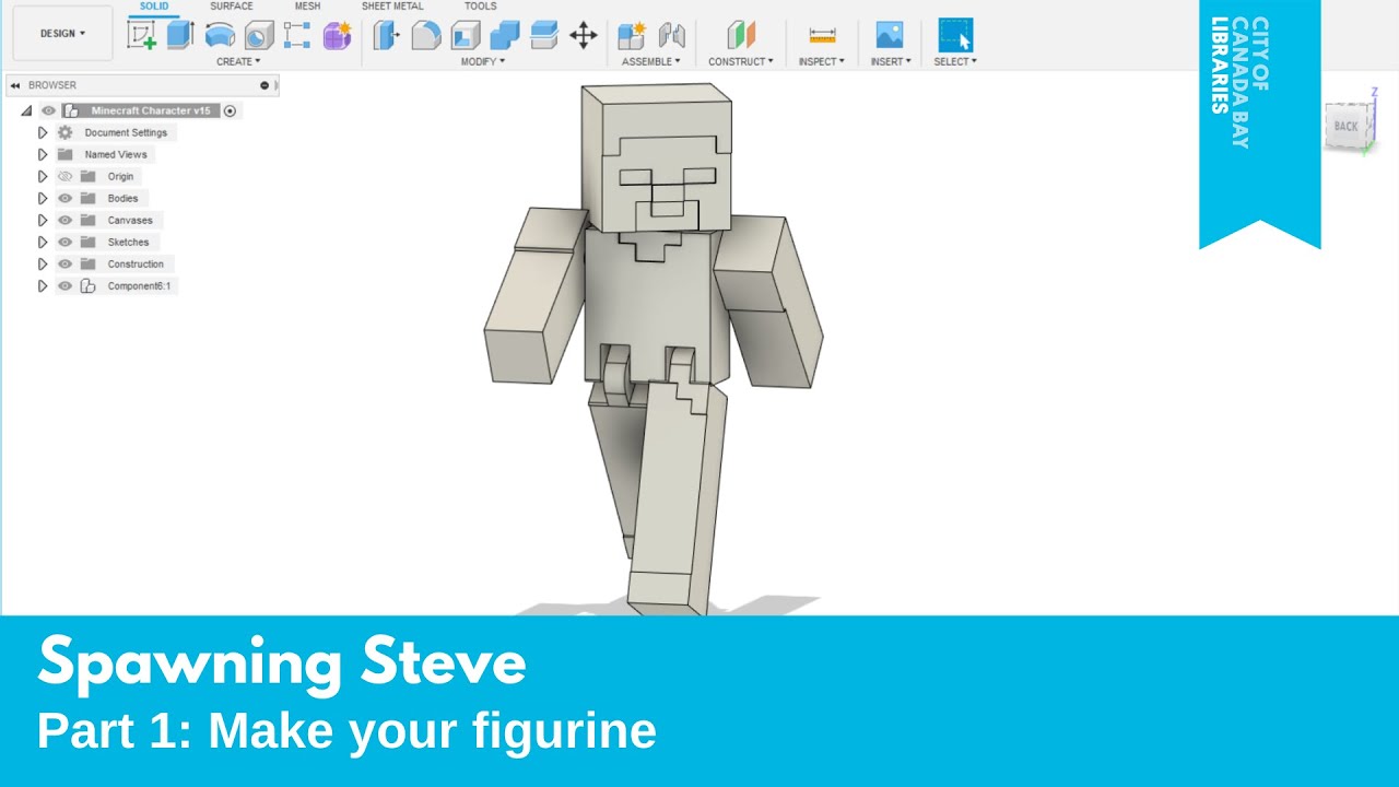 Minecraft Créer-Un-Bloc figurine Steve 8 cm, 2 blocs de carton et 1