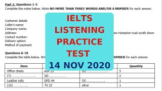 IELTS LISTENING PRACTICE TEST 14 NOV 2020