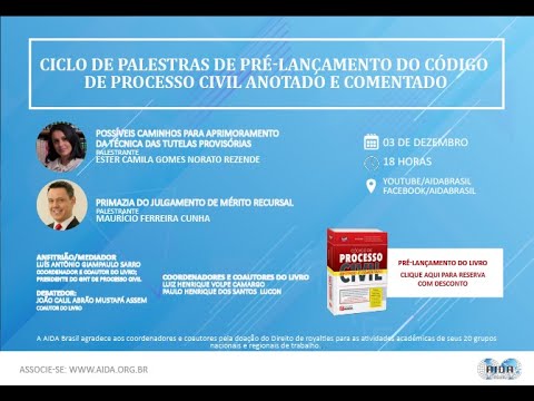 Webinar l Ciclo de Palestras de Pré-lançamento do Código de Processo Civil Anotado e Comentado