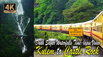 4K Train Journey || Dudhsagar Waterfalls Kulem to Castle Rock || Time-Lapse Video In Ultra HD 🔥🔥🔥