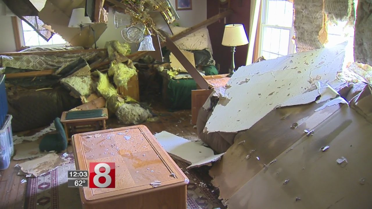 Northford man recovering after tree crashes on home - YouTube