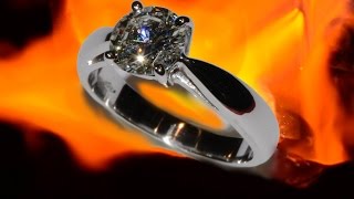 diamond, mounted on white gold solitaire ring, handmade
