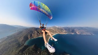 Paragliding in Oludeniz Fethiye (پنوی خو بتنێ فڕاند ل چیایەکێ بلند، گەشتەکا خوش) #VLOG-111