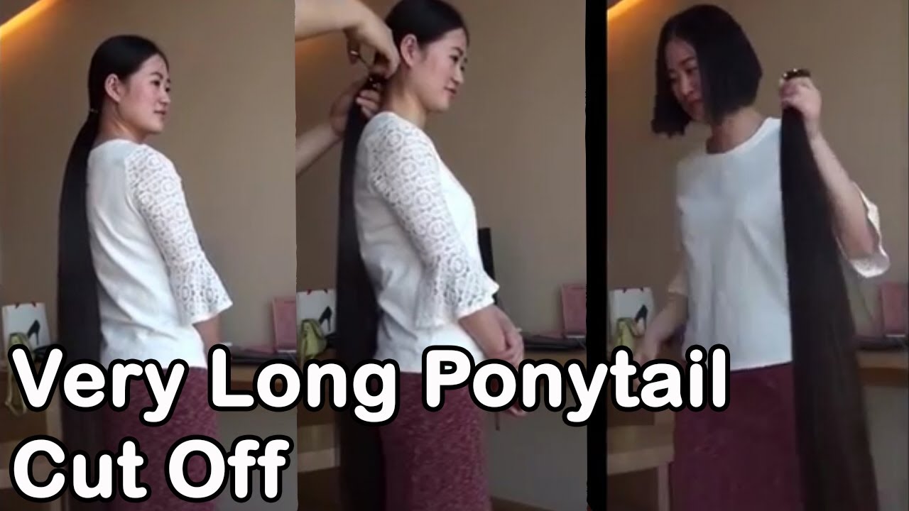 Very Long Ponytail Cut Off