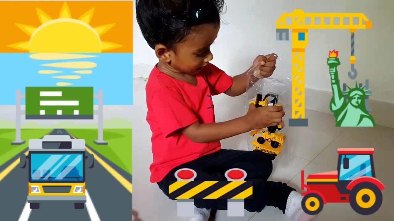 Construction Vehicles Toy Unboxing & Learn Toys Name
