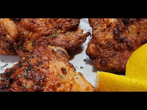 Crispy Chicken Thighs #chickendinner