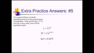 Exponential Growth and Decay: Problem Set #3