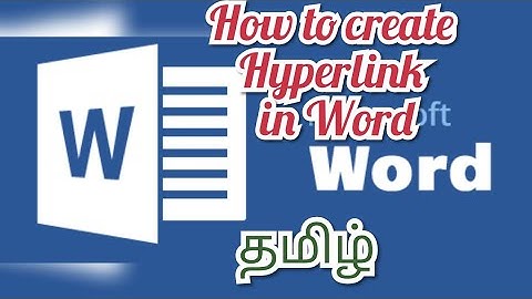 Hyperlink in Ms word Tamil