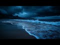 Relaxing Night Ocean Ambience | Gentle Waves Sounds for Deep Sleep and Emotional Healing