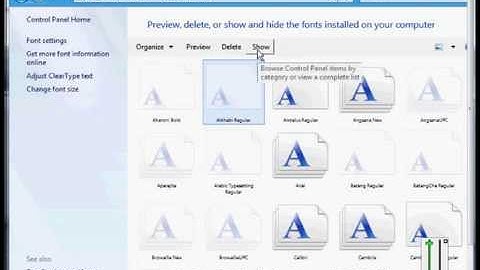 How to show and hide fonts in Microsoft Windows 8