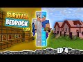 Construyo MI CASA AL FIN!! y voy por ELYTRAS en mi SURVIVAL BEDROCK - Ep4