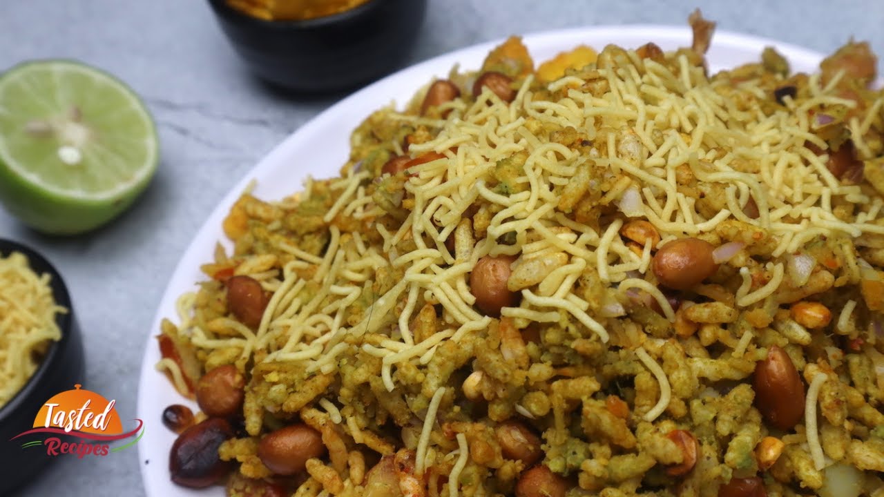 Sukhi Bhel Recipe | Dry Bhel | Mumbai Style Street Chaat Recipe | Tasted Recipes