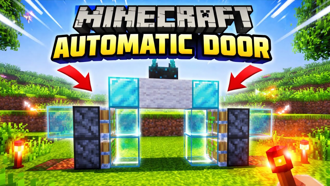Minecraft Automatic Door Tutorial (Easy & Fast!) - YouTube