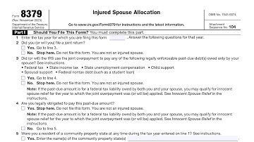 IRS Form 8379 walkthrough (Injured Spouse Allocation)