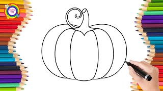 Pumpkin Drawing / How to draw pumpkin / pumpkin drawing for kids