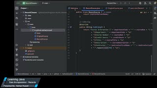 Learning Java - Record Classes (Data Encapsulation)