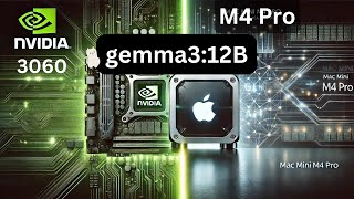 NVIDIA RTX 3060 (12GB) vs Mac Mini M4 Pro (64GB GPU) - OLLAMA Performance Comparison with GEMMA3:12B
