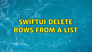 SwiftUI delete rows from a list