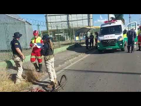 Ciclista moto em atropelamento na BR 101, em Linhares