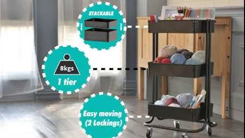 3 TIER ROLLING STORAGE CART