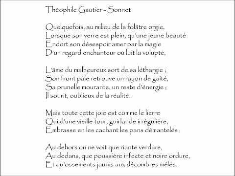 Gautier (Théophile) : SONNET - Quelquefois, au milieu de la folâtre orgie, @PoemeMinute