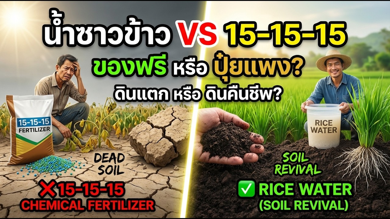 ปุ๋ยน้ำซาวข้าว VS 15-15-15 สูตรไหนดีกว่ากัน? เทียบชัดเห็นผล