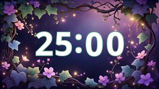 25 Minute Timer — Enchanted Floral Frame & Fairy Light Garden + Soft Bell | Enchanted, No Music screenshot 5