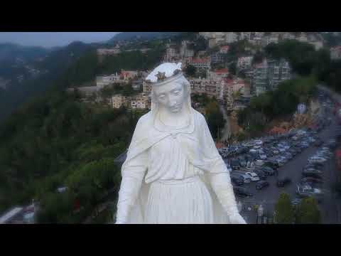 مشاهد من الجو لمزار سيدة لبنان حريصا ويسوع الملك ذوق مصبح لبنان