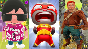 Super Gameplay | Talking Tom Hero Dash Vs Temple Run 2 Vs Tag with Ryan