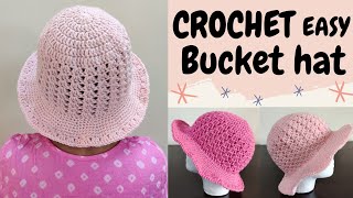 Crochet Easy Lacy Bucket Hat or Sun Hat Beginner Friendly Tutorial