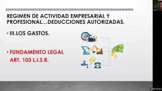 DEDUCCIONES AUTORIZADAS REGIMEN FISCAL DE ACTIVIDAD EMPRESARIAL Y PROFESIONAL.