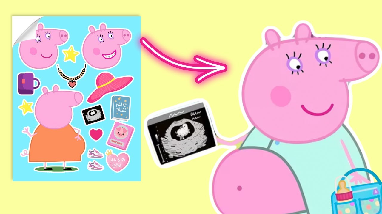 Peppa Pig  Baby Evie - Mummy pig pregnancy announcement - Sticker Activity for Kids