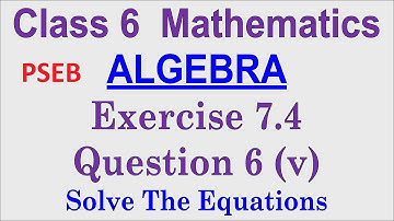 Q6 Part (v) | Ex 7.4 | Class 6 | Algebra | Chapter 7 | PSEB | Maths