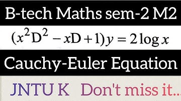 Cauchy Euler Equation in telugu@maths naresh eclass