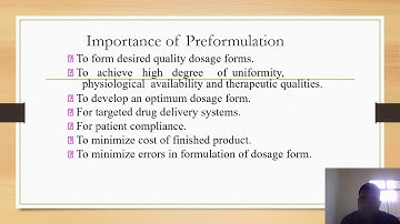Introduction to Preformulation study- Lecture (1)