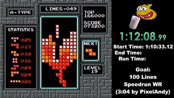 NES Tetris - 100 Line Speedrun in 2:52.45 (Former World Record)