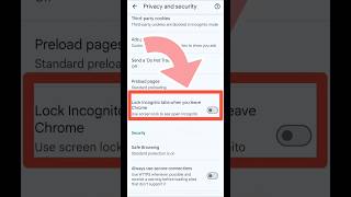 Easily Lock your Chrome Incognito session on Android| Incognito setting kaise kare| #shorts #ytshort