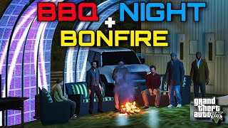 BBQ NIGHT & BONFIRE SCNZ🔥 | FAZI & TAYA KI FIGHT | GTA 5 | Real Life Mods #518 | URDU |