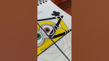 1 Drawing ✨ 4 Styles ✨ Part 2:  Minions Version 🤞🏻#satisfying #drawing #shorts #2022inshort