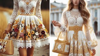 💛 Latest Dress Designs Knitted With Wool, Красивое Крючком!