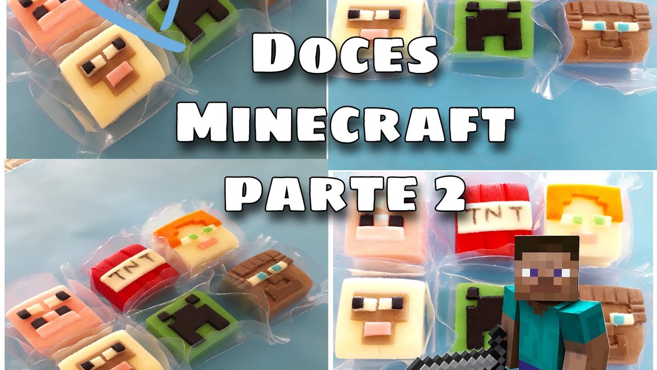 Decore Festa - Bolo minecraft em pasta de leite ninho e