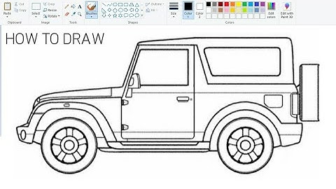 How to draw a Jeep step by step on computer using Ms Paint | Jeep Drawing.